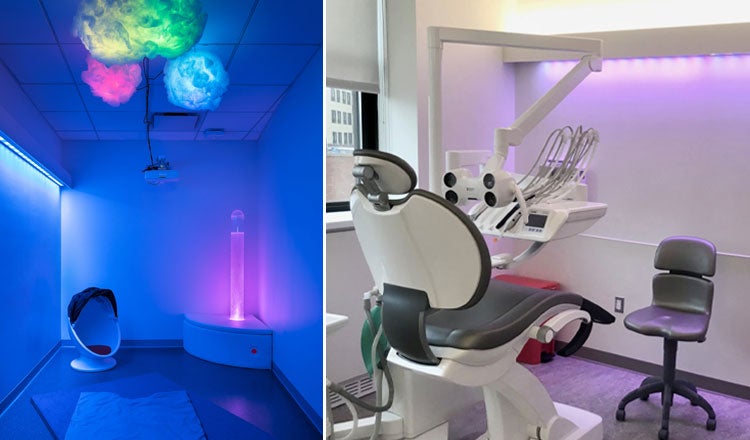 NYU Oral Health Center for People with Disabilities sensory room and patient room