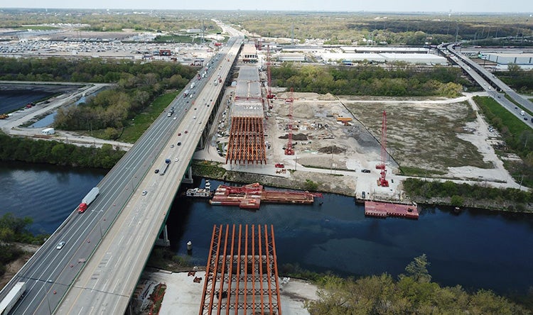 illinois mile long bridge aerial