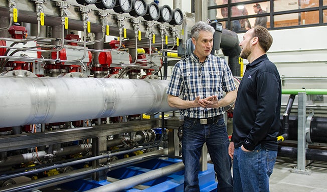 Jim Keenan and Nathan Kutil at the Basin Creek Water Treatment Plant