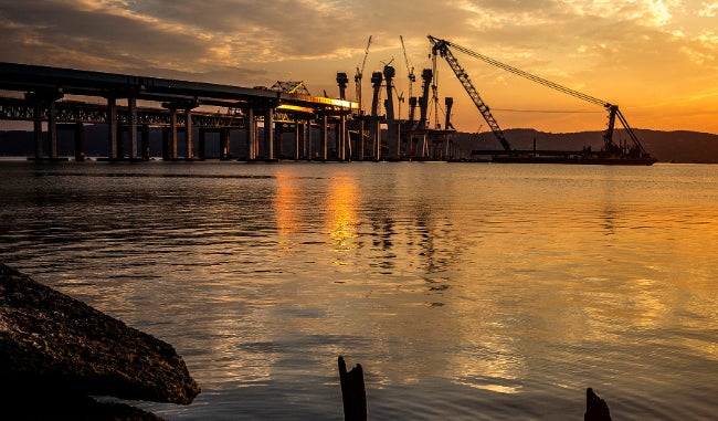 cuomo bridge construction sunrise