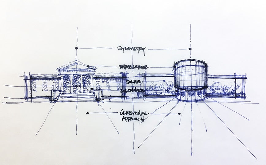 courthouse design sketch HDR