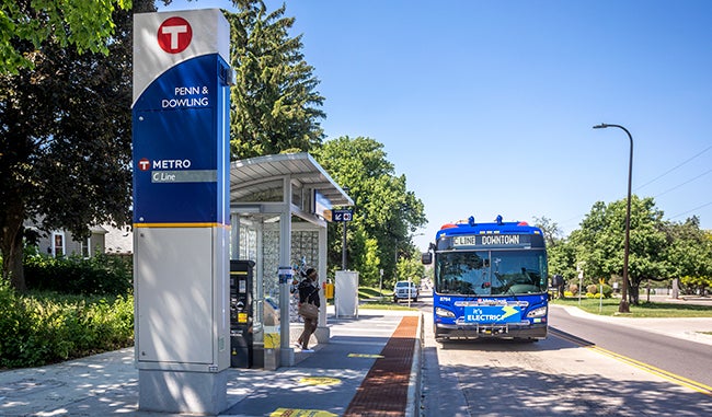 Metro C Line BRT passenger stop