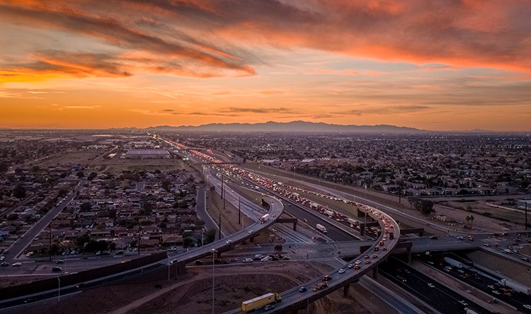 south mountain freeway sunset