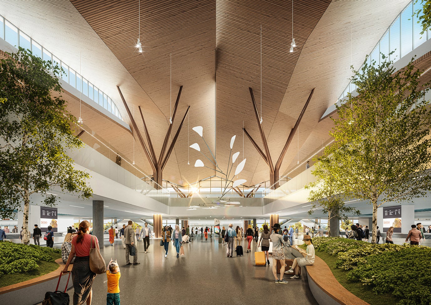 Pittsburgh airport modernization arrivals hall