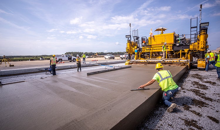 runway concrete paving