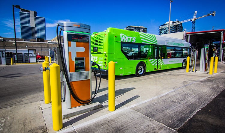 electric bus with charger