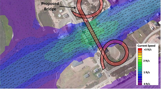 Currents Under Proposed Bridge2 | Coastal Modeling Is All Around Us