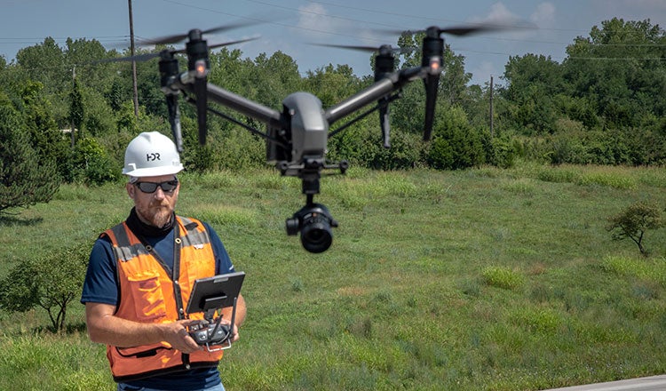 Mike Cameron flying a drone