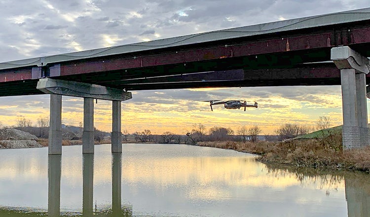 Drone flight capturing the Council Bluffs Interstate System