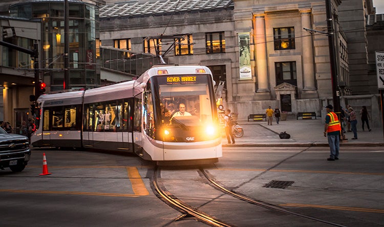 kansas city streetcar night