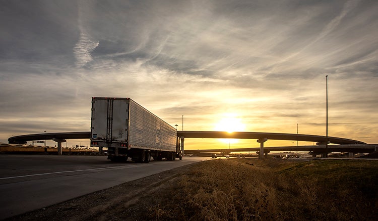council bluffs interstate truck sunset