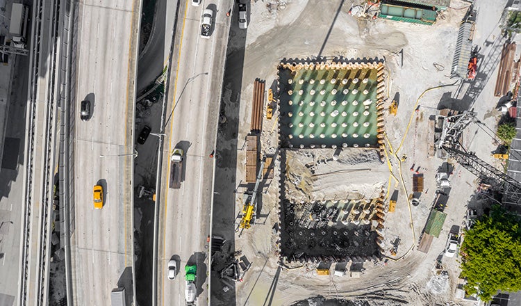 i-395 signature bridge pier footing