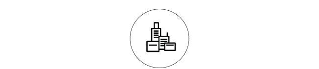 gray icon of buildings different sizes