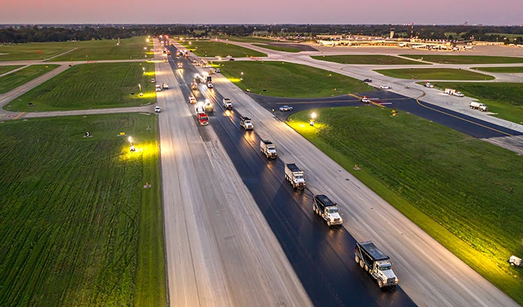 Blue Grass Airport runway trucks