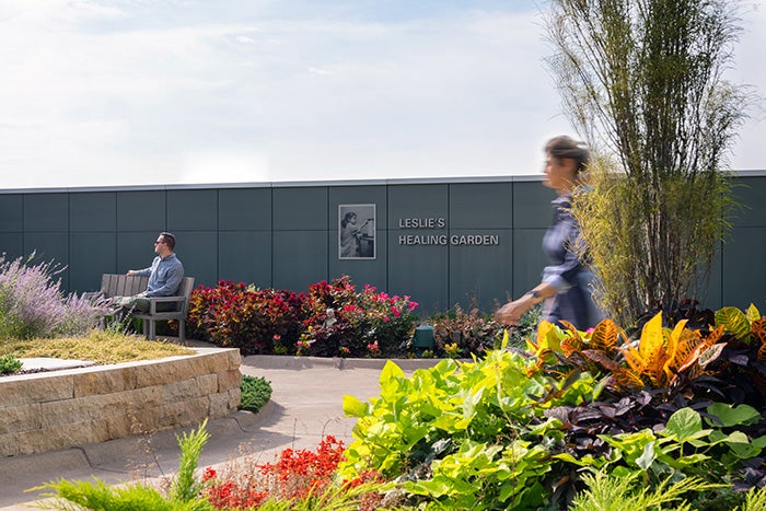 photograph of Leslie's Garden signage