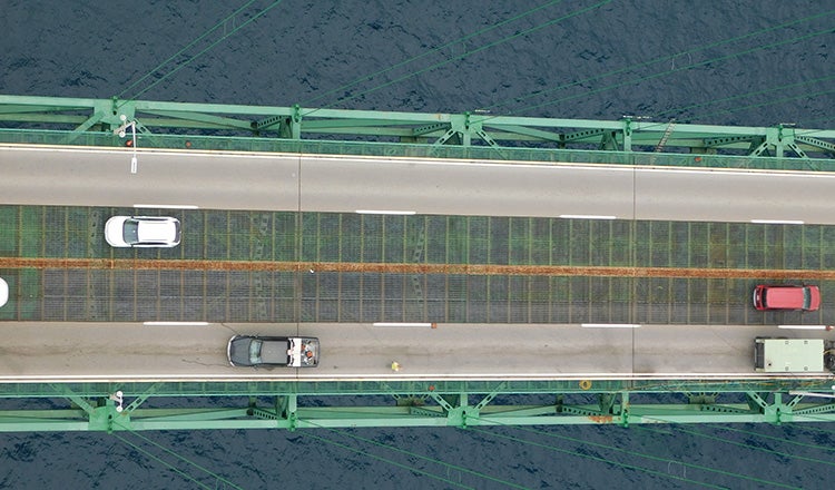 mackinac bridge overhead
