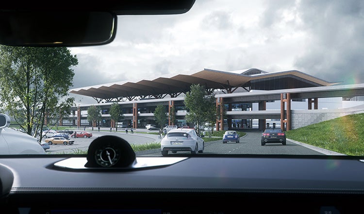 Pittsburgh airport terminal bridge rendering