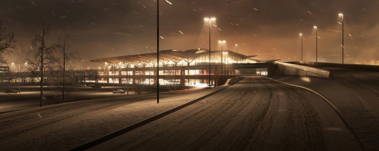 Pittsburgh airport terminal bridge rendering