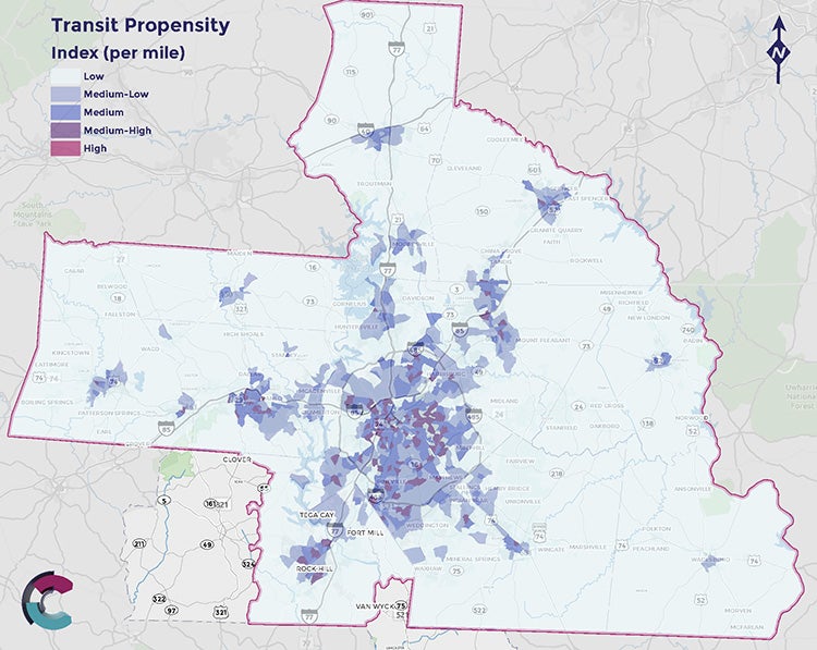 Charlotte Connect Beyond transit propensity index