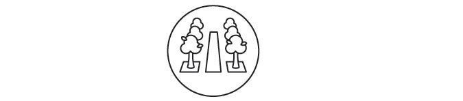 icon with trees and dividing road