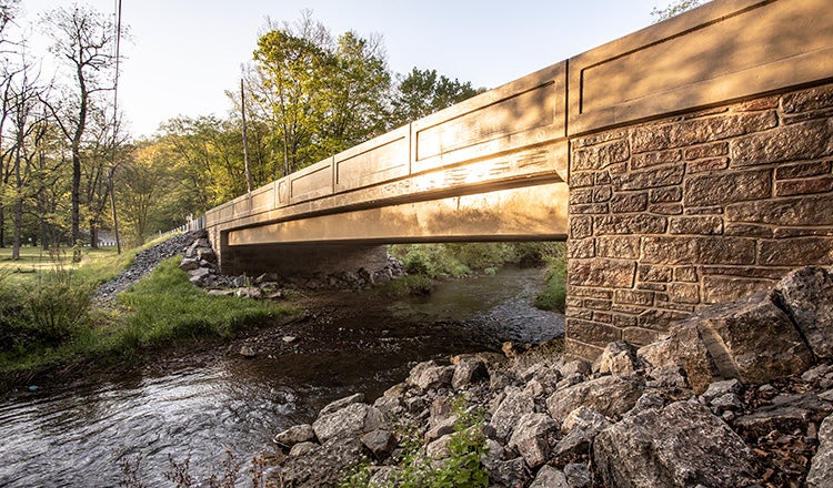 Pennsylvania bridge over stream