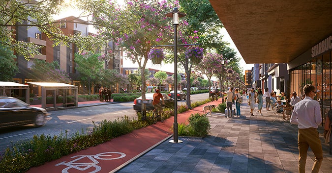 Grand Boulevard planning concept with active streetscape