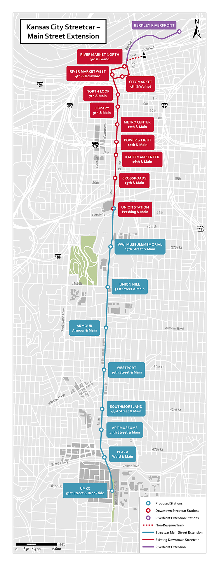 Kansas City Streetcar route map