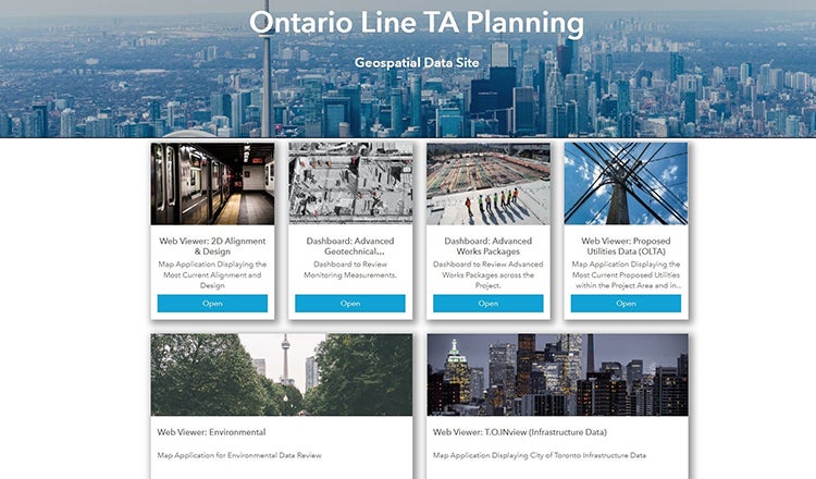 Ontario Line planning portal screenshot