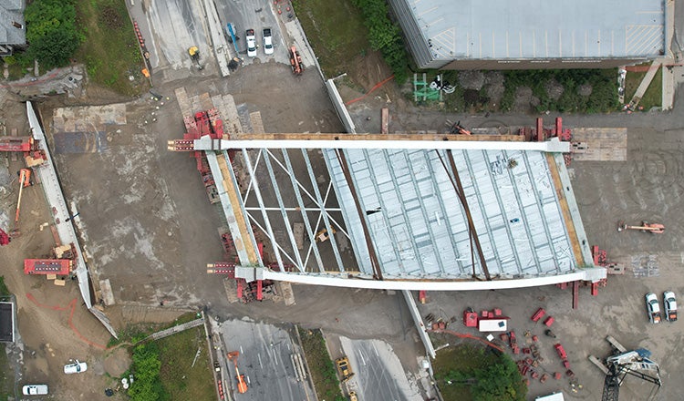 second avenue bridge seen from overhead