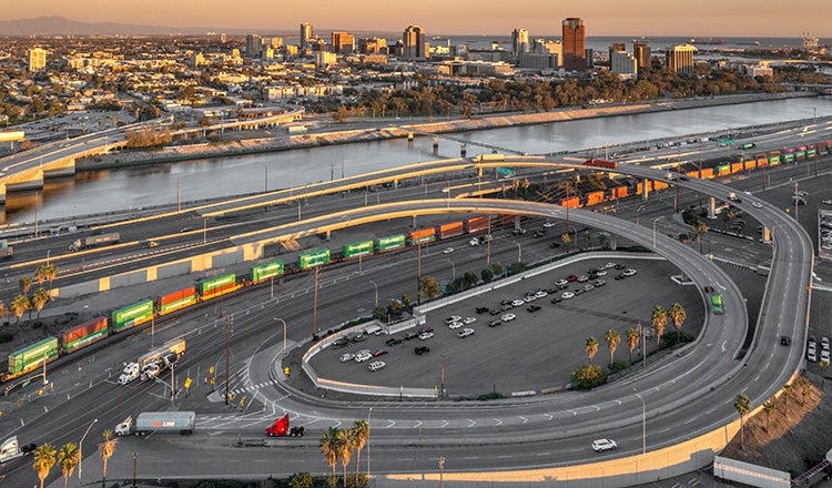 roadway ramp near port of long beach