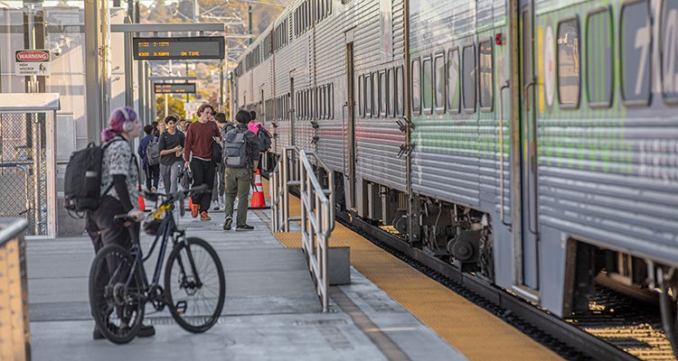 transit passengers waiting for train