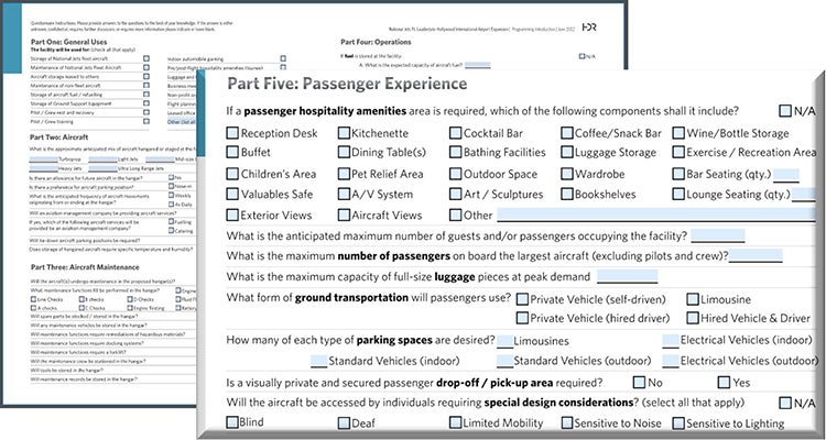 example screenshots of a passenger experience survey