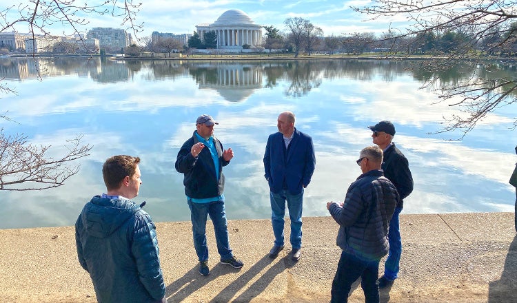 HDR design team meeting at Tidal Basin seawall