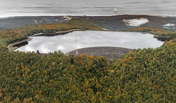 Pumped storage hydropower in forested area