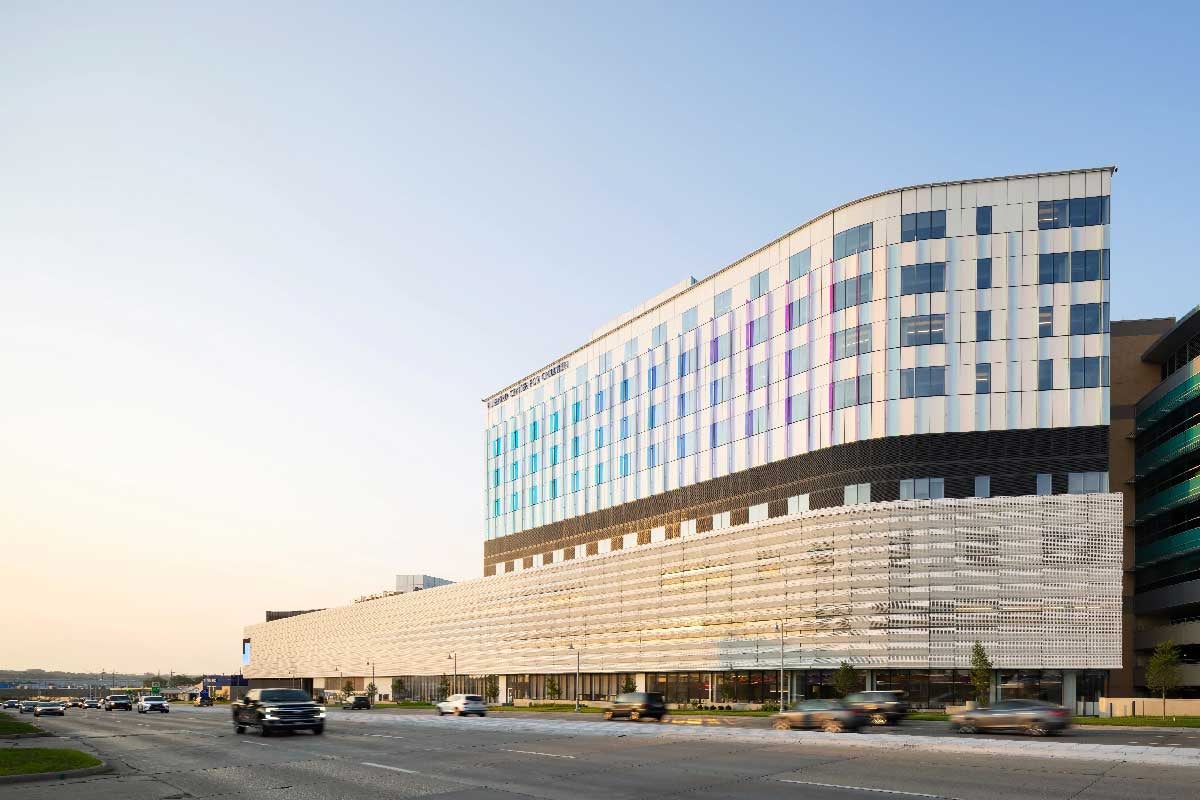 Exterior shot of The Hubbard Center For Children Omaha, taken from street level.