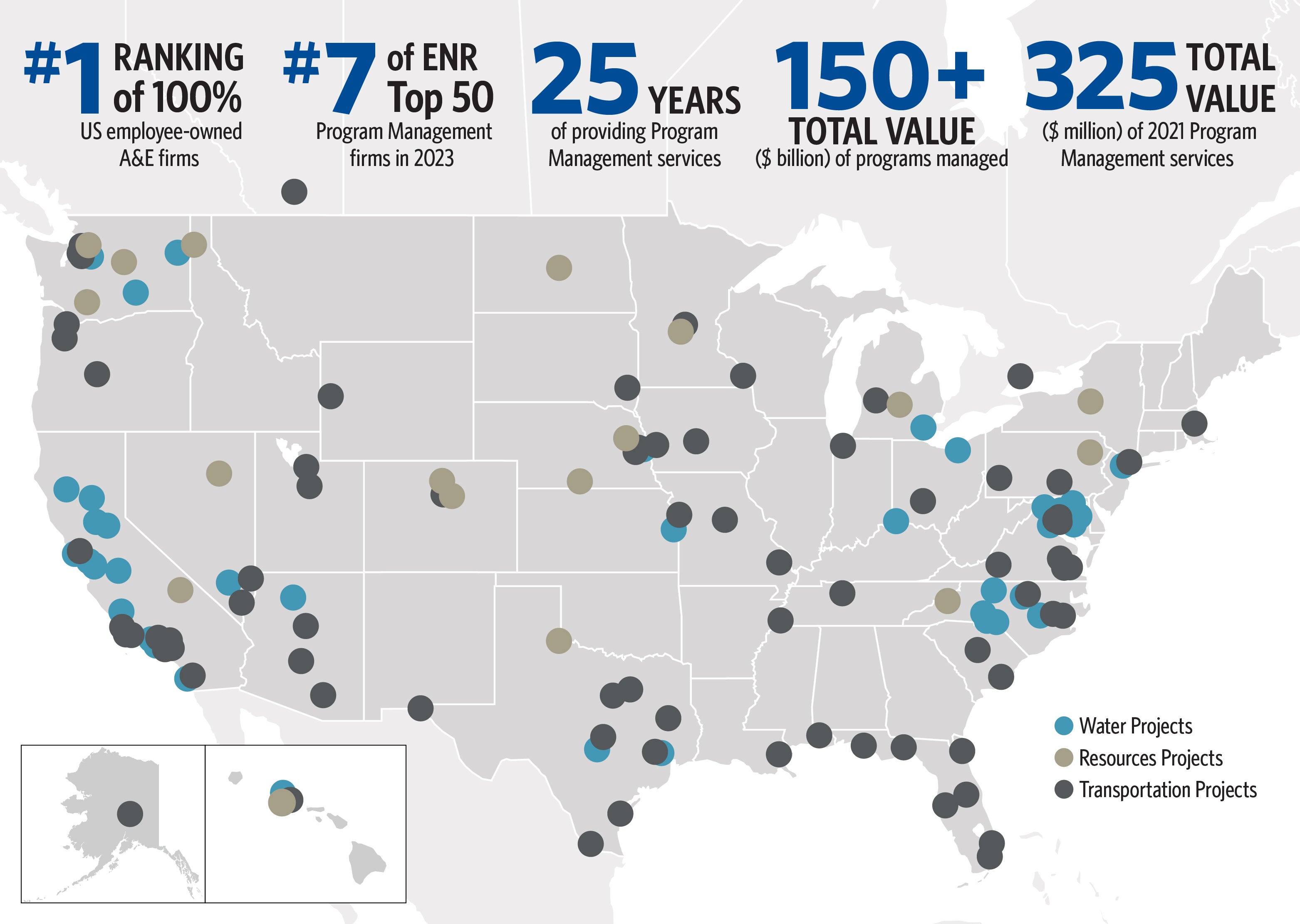 program management map graphic; ranked number 7 by ENR 2023