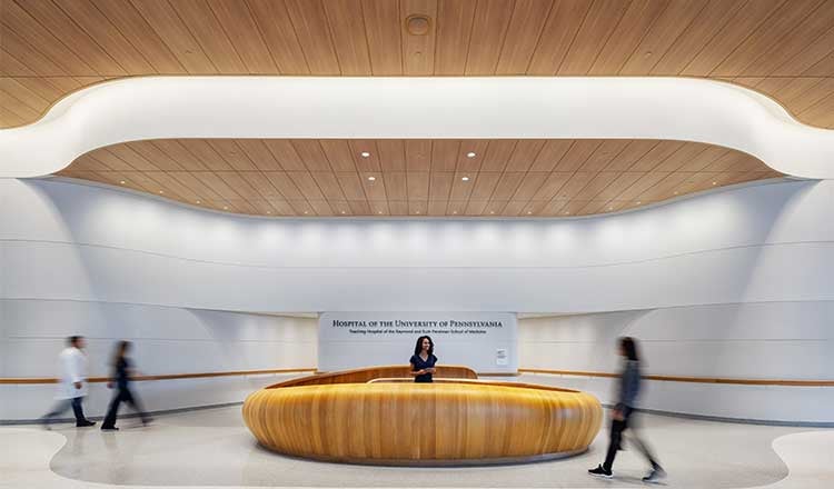 Reception area at University of Pennsylvania, The Pavilion.