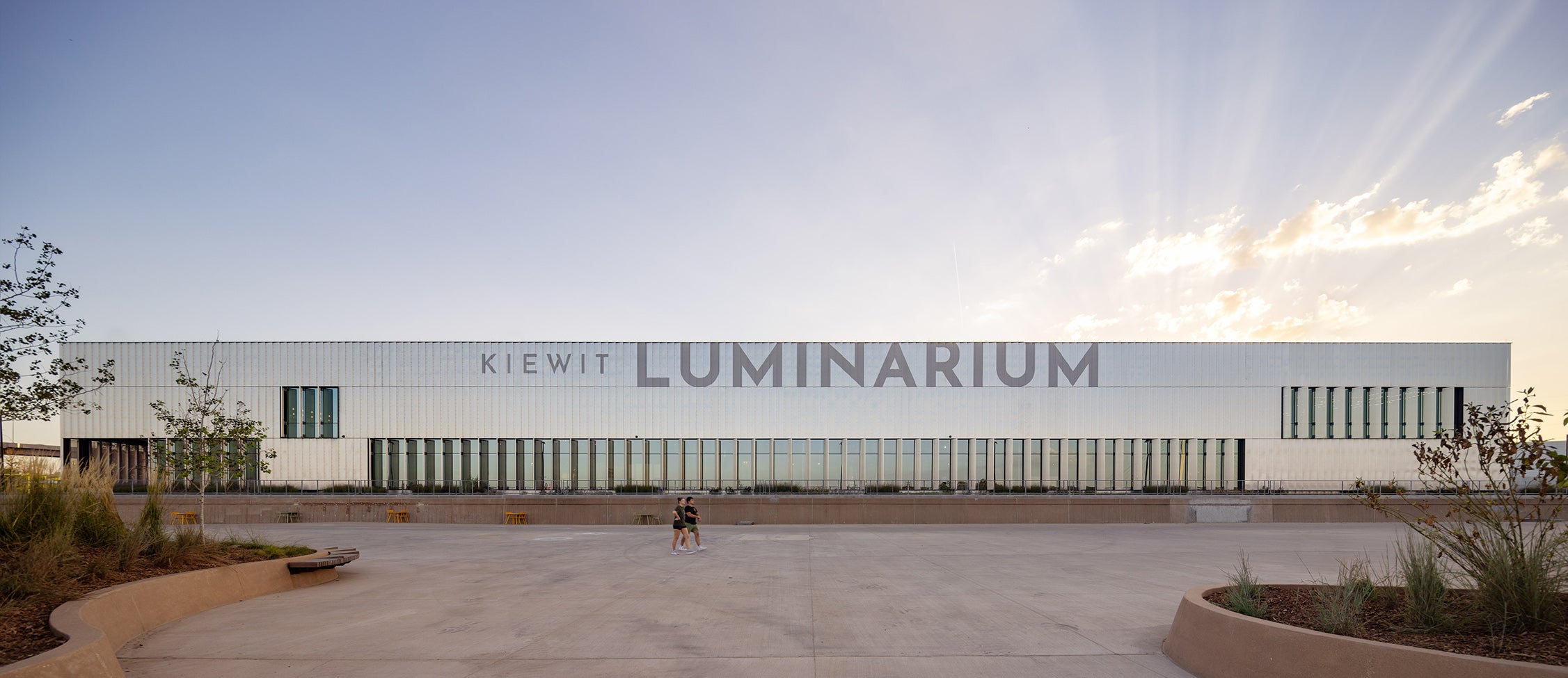 exterior view of Kiewit Luminarium east facade
