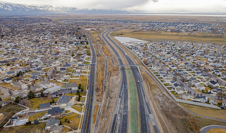 west davis highway stretching into distance