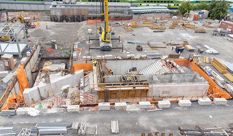 foundation work for Ontario Line subway station