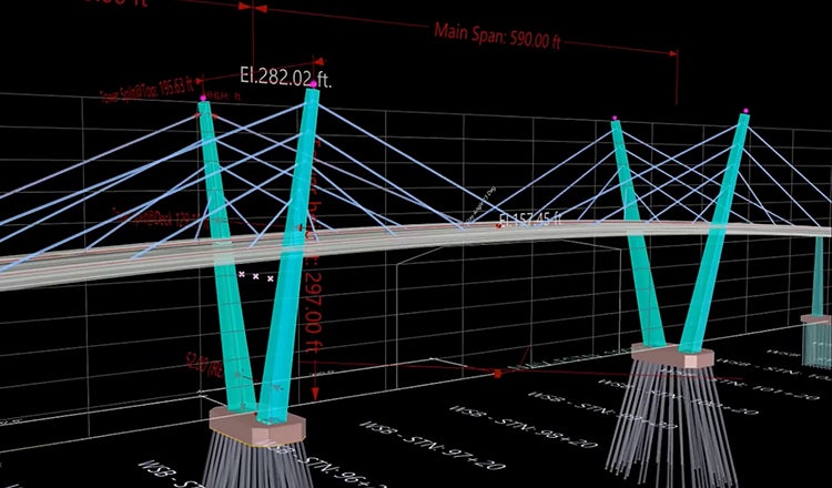 bridge model in parametric design software