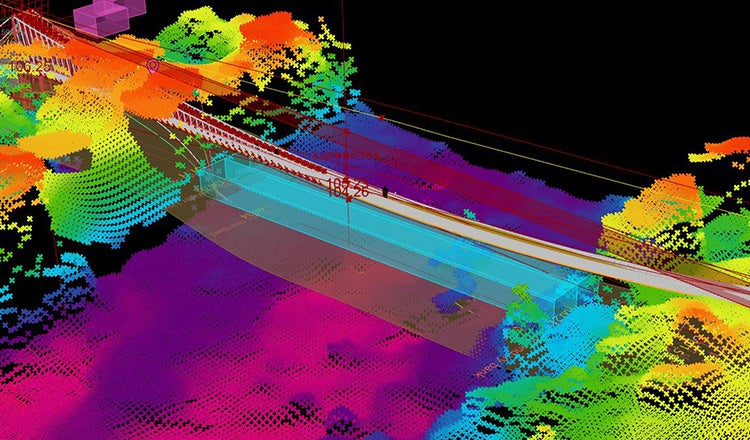 topography model of bridge terrain