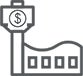 airport terminal with dollar sign