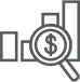 magnifying glass looking at chart