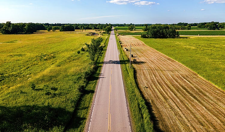 rural two lane highway