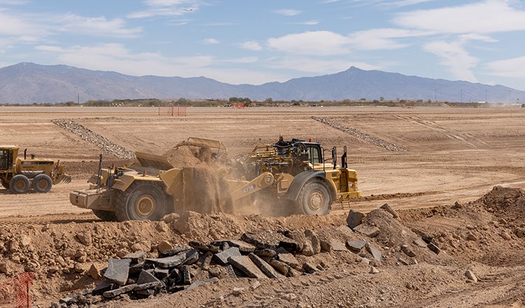 earthwork for runway at Tucson International Airport