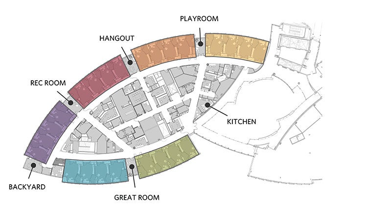 Diagram showing the location and function of each pocket park