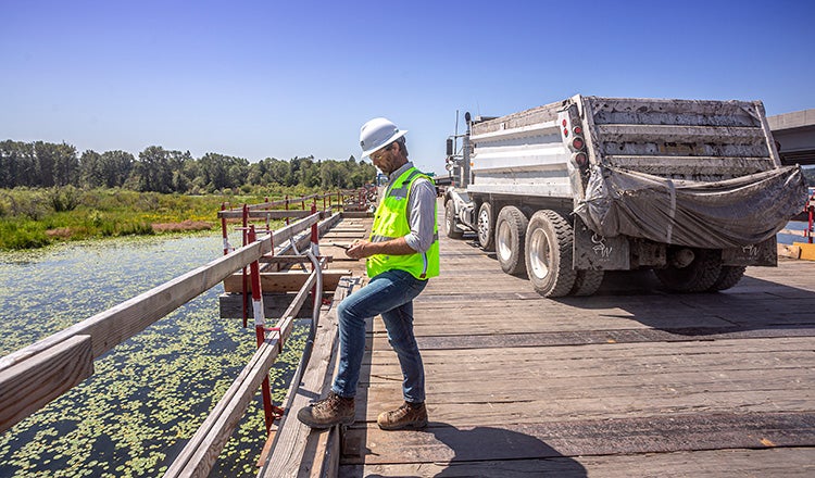 construction management professional at project site