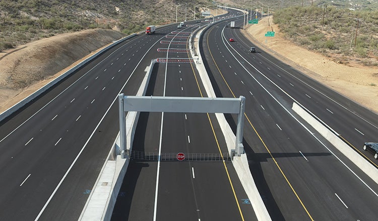net barrier and gates entering i-17 flex lanes
