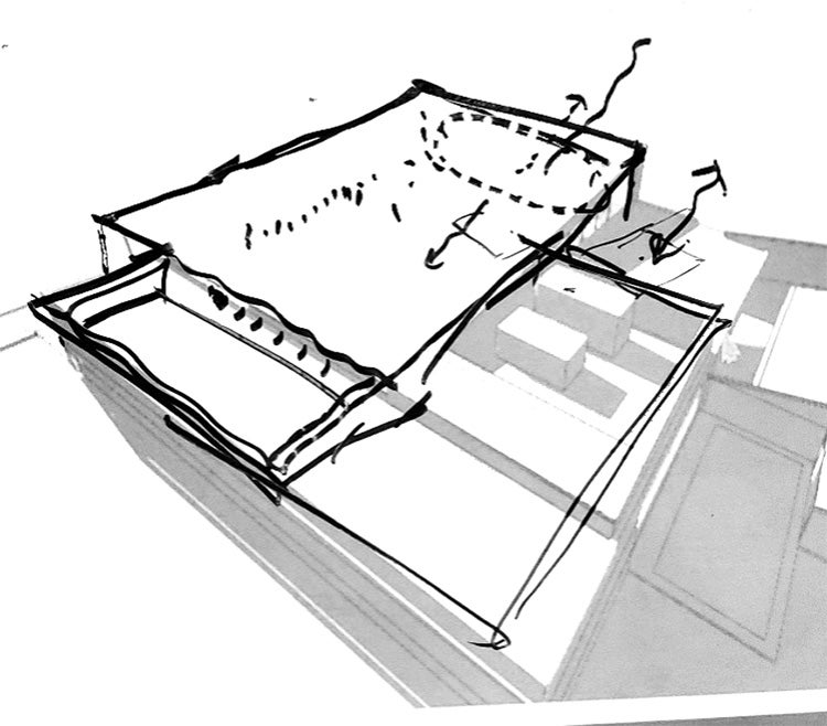 axon sketch of Swansea Recreation Center